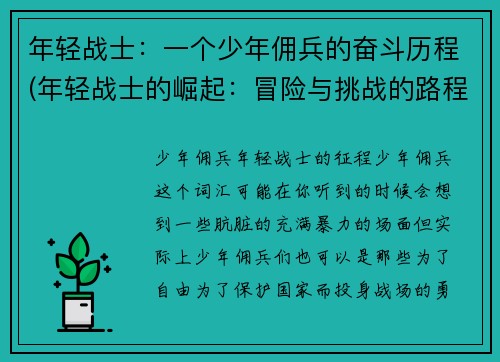 年轻战士：一个少年佣兵的奋斗历程(年轻战士的崛起：冒险与挑战的路程)
